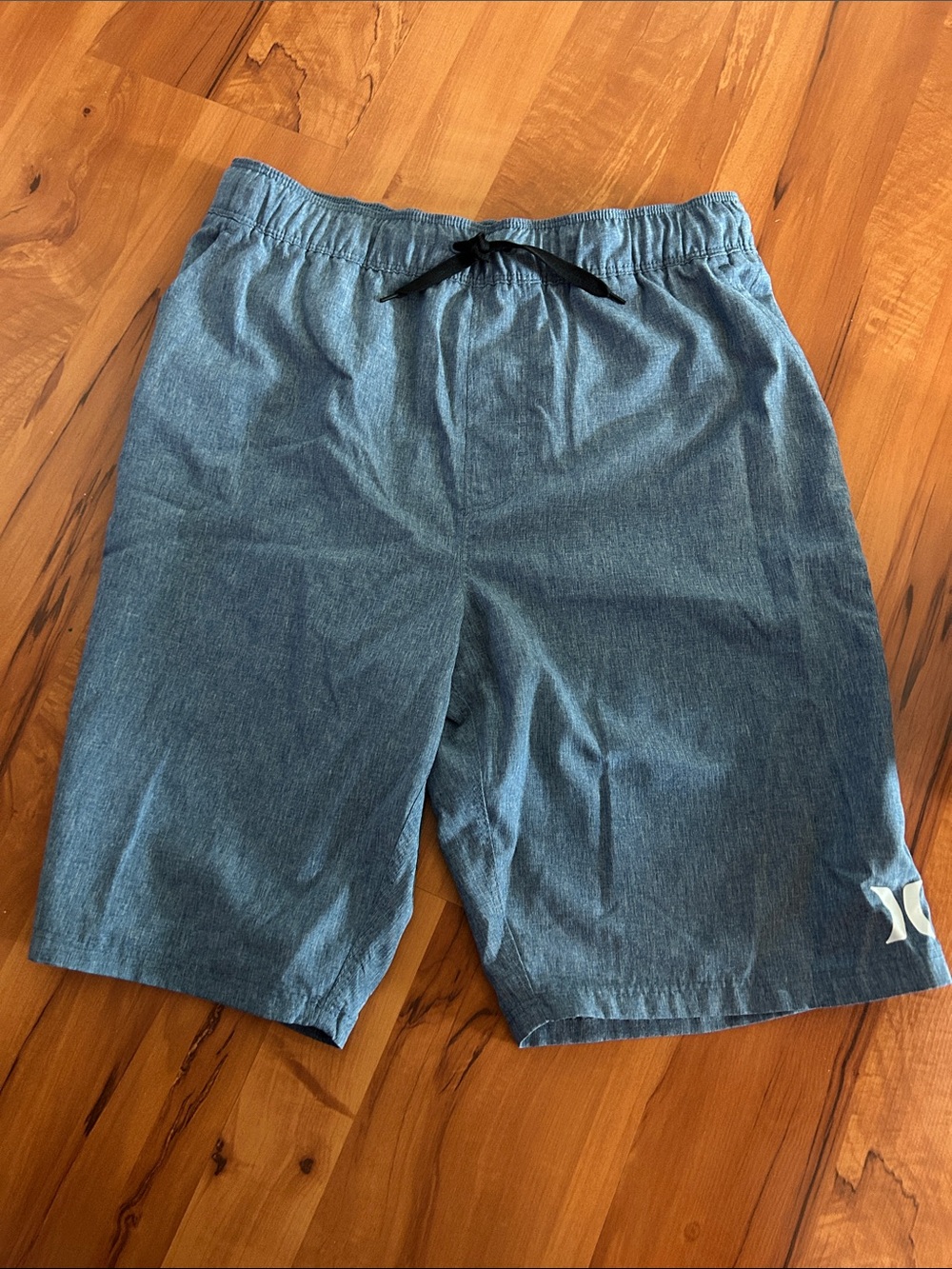 Hurley Heathered Blue Elastic Waist Swim Shorts